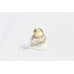 Gold 18 kt and 925 Sterling Silver Semi Precious Golden Topaz women ring P 962